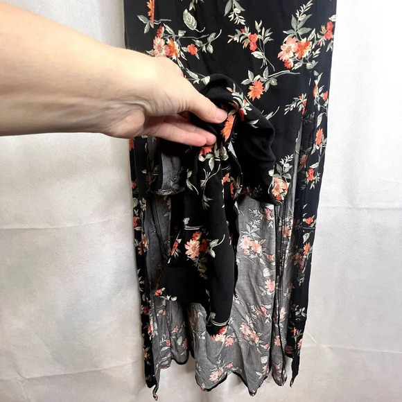 Ambiance Floral Flutter‎ Sleeve Maxi Dress Split Skirt Size Small - Picture 7 of 13